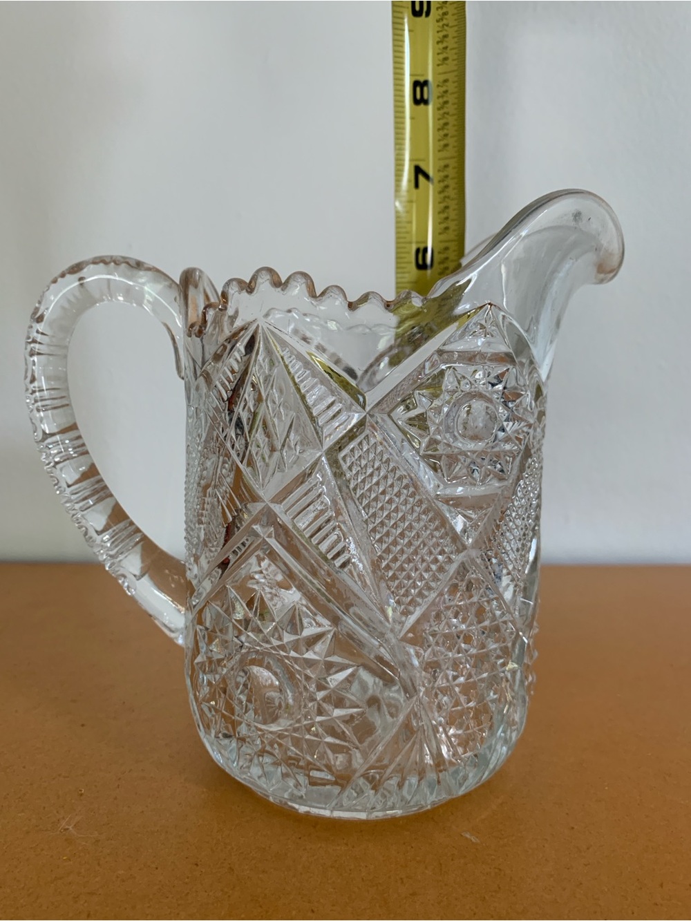 Cut glass small drink pitcher, dinnerware - Picture 9 of 10